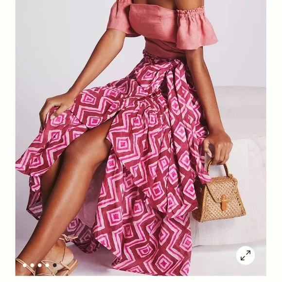 Banjanan Geo Wrap Midi Skirt - Picture 1 of 5